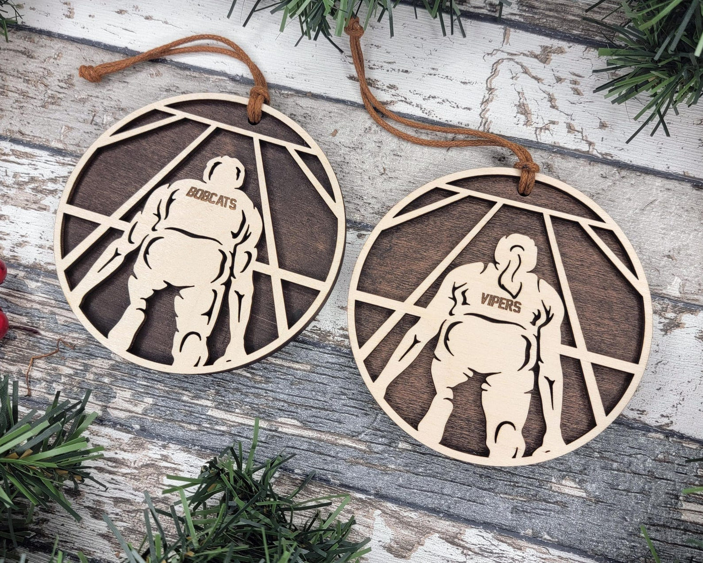 Personalized Wooden Track and Field Christmas Ornament