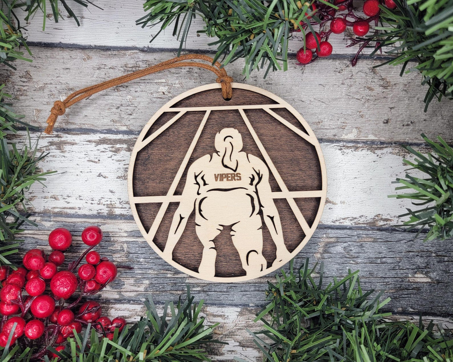 Personalized Wooden Track and Field Christmas Ornament