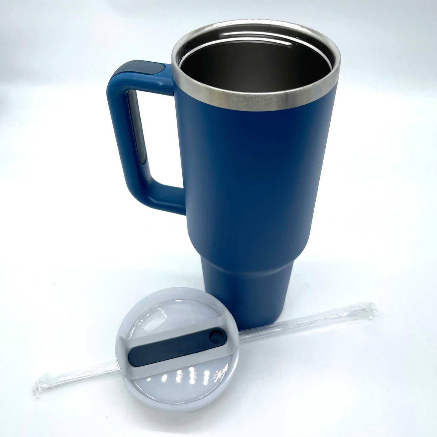 Custom Designed 40oz Tumbler Silver Stainless Steel