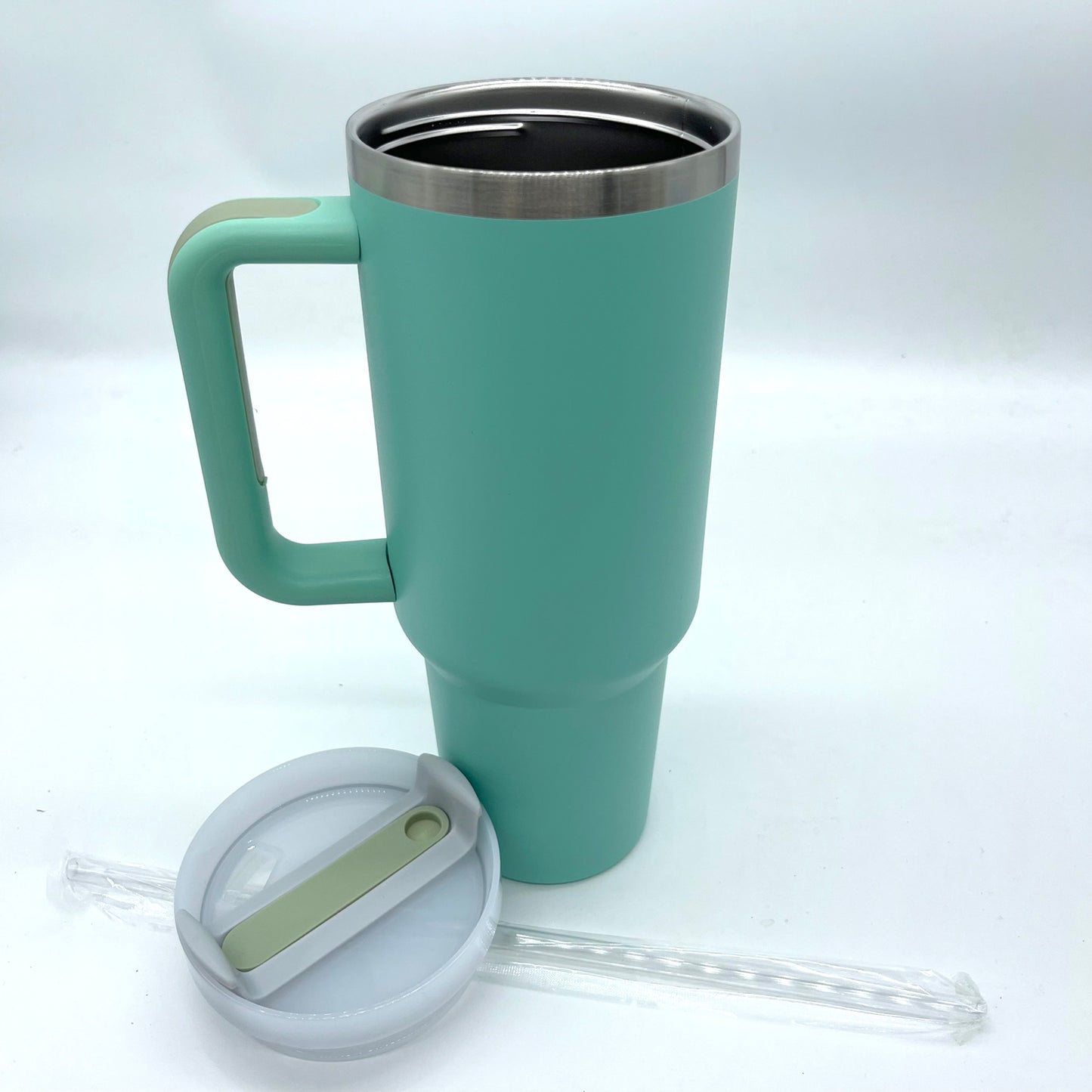 Custom Designed 40oz Tumbler Silver Stainless Steel