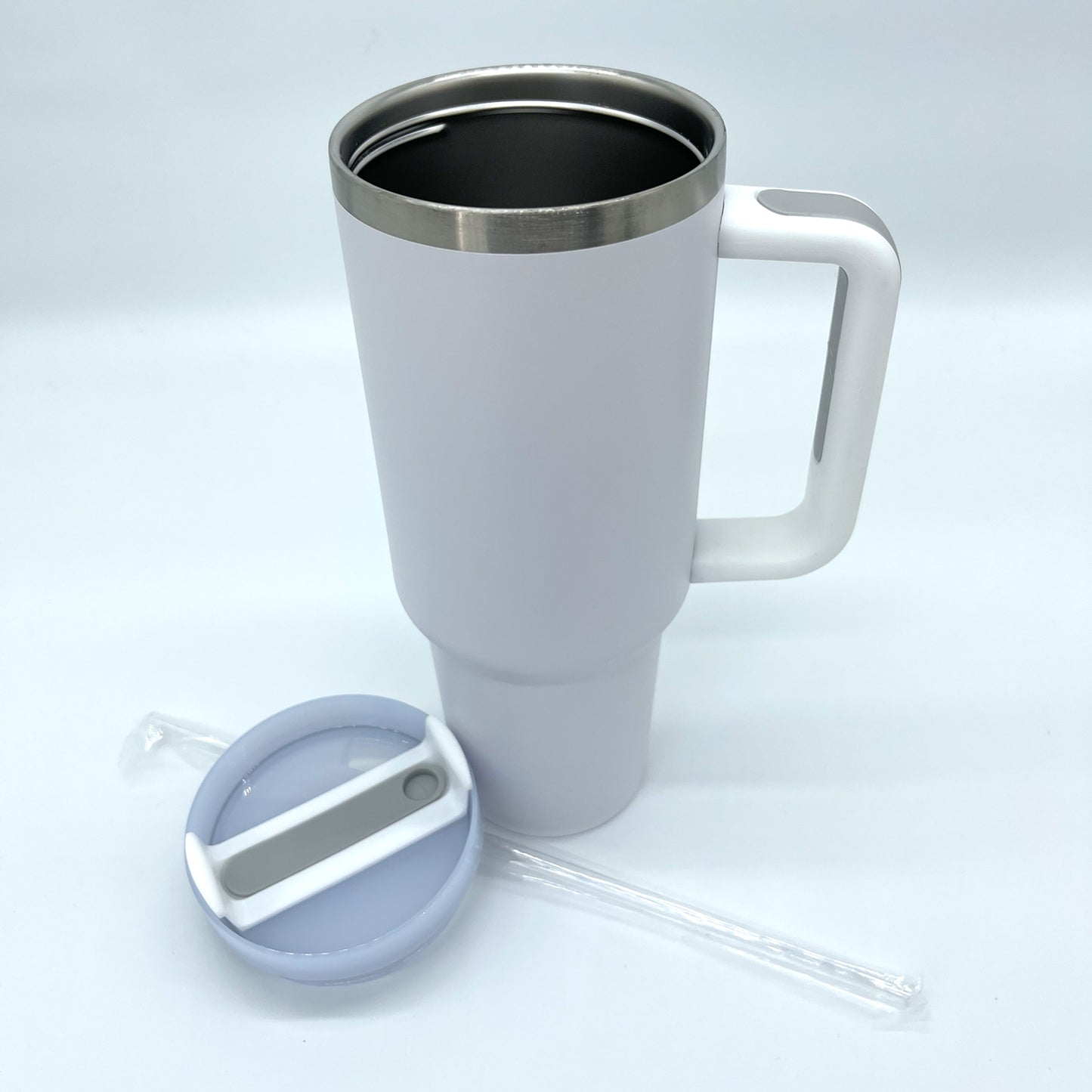Custom Designed 40oz Tumbler Silver Stainless Steel
