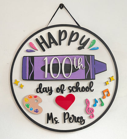 100 Day of School Sign Interchangeable