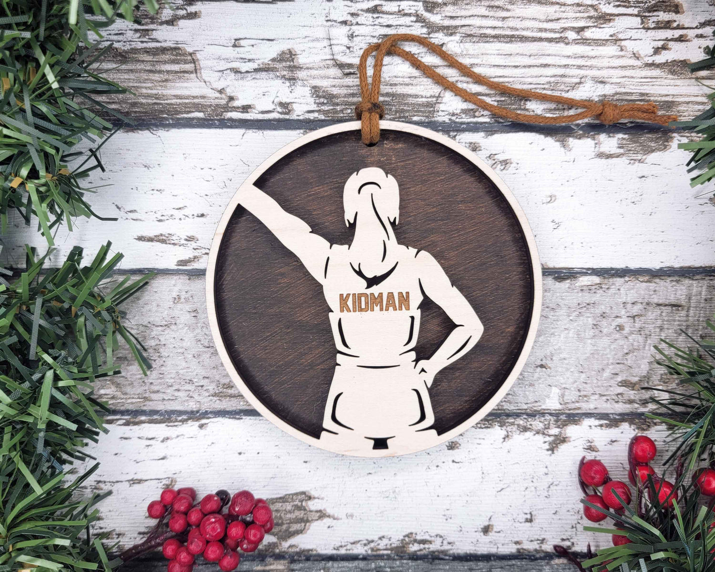 Personalized Wooden Cheerleader Christmas Ornament