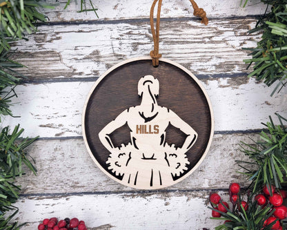 Personalized Wooden Cheerleader Christmas Ornament