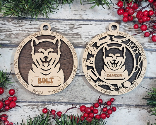 Letter A Dog Breeds Christmas Ornaments