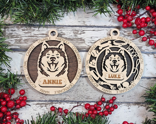 Letter A Dog Breeds Christmas Ornaments