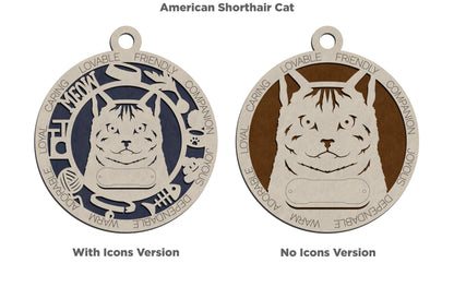 Letter A - E Cat Breeds Christmas Ornaments