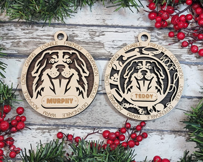 Letter B Dog Breeds Christmas Ornaments