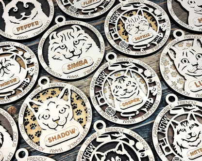 Letter H - T Cat Breeds Christmas Ornaments