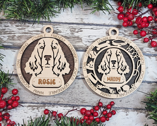 Letter E-L Dog Breeds Christmas Ornaments