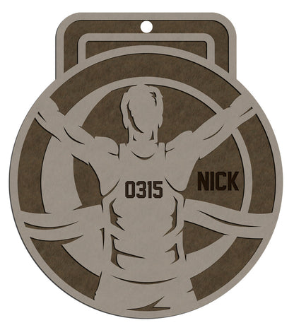 Personalized Wooden Marathon Christmas Ornament