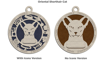 Letter H - T Cat Breeds Christmas Ornaments