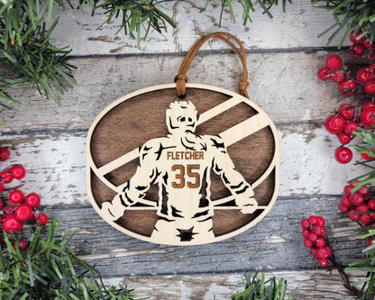 Personalized Wooden Hockey Christmas Ornament