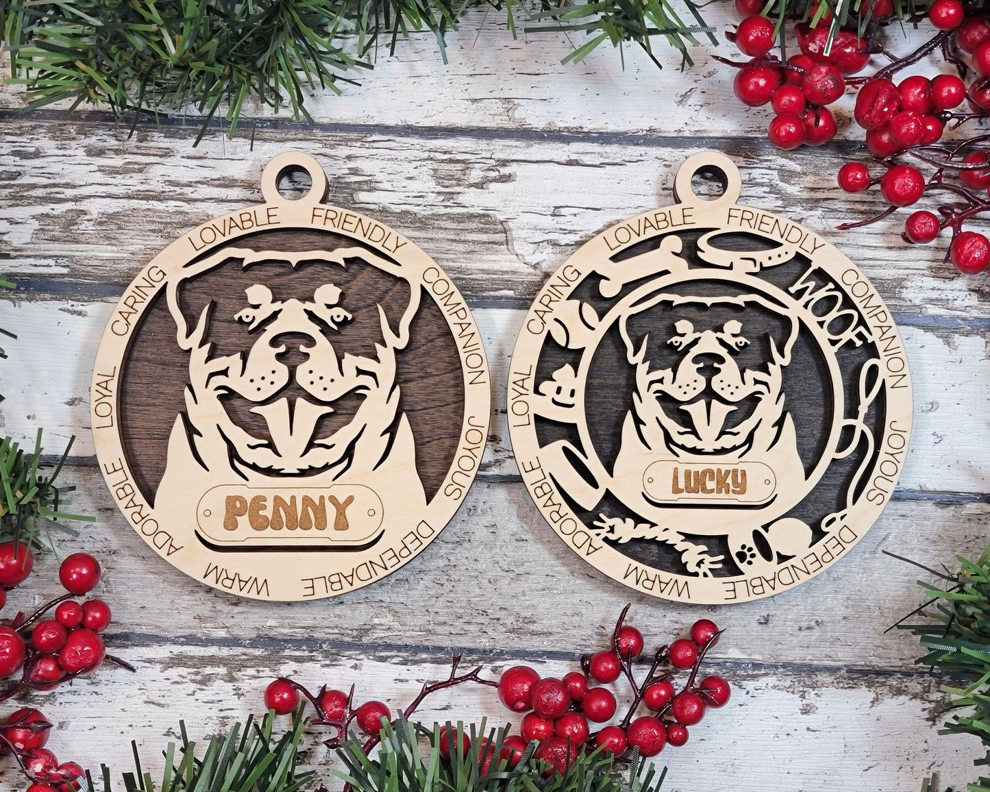 Letter P - R Dog Breeds Christmas Ornaments