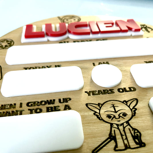 First Day of School Sign – Cute Chibi Astronaut & Lightsaber Theme