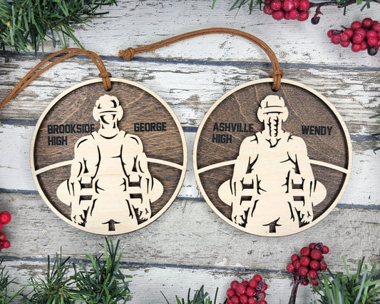 Personalized Wooden Wrestling Christmas Ornament