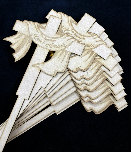 Customizable Wooden Cross Engraving