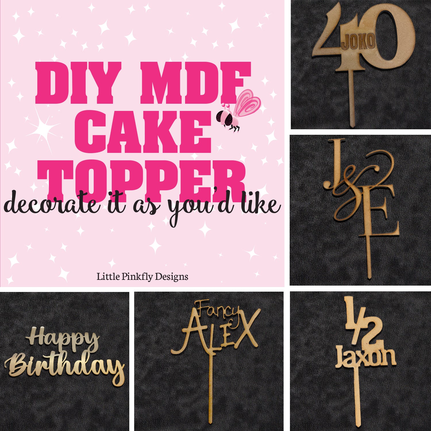 Toppers Mdf DIY MDF Cake Toppers – Little Pinkfly Designs