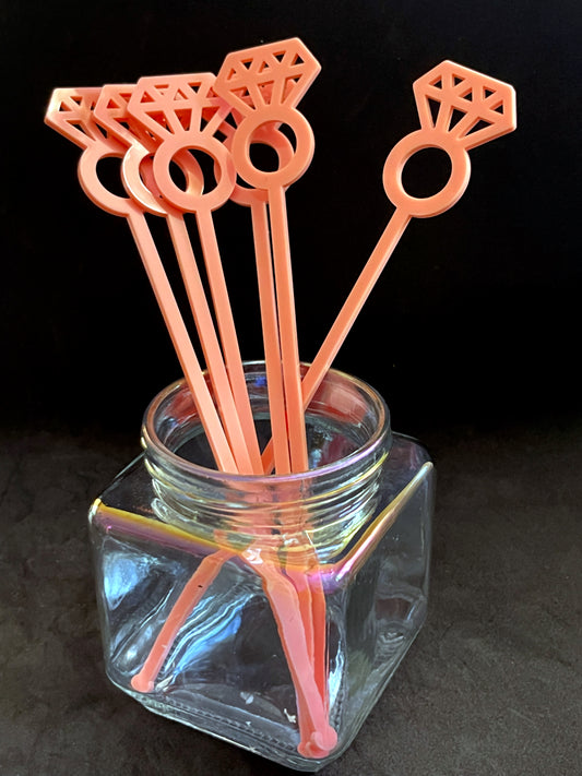 Engagement Diamond Ring Stir Sticks Solid Colors