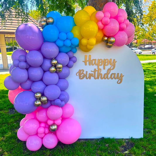 Happy Birthday Wooden Backdrop Party Decoration