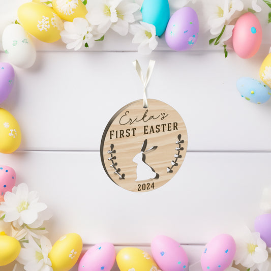 My First Easter Basket Wooden Tag Round