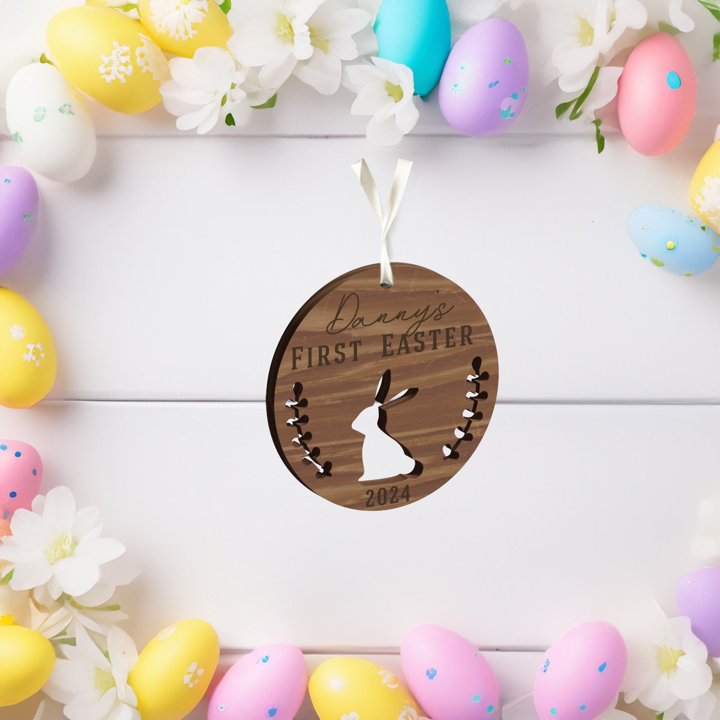 My First Easter Basket Wooden Tag Round