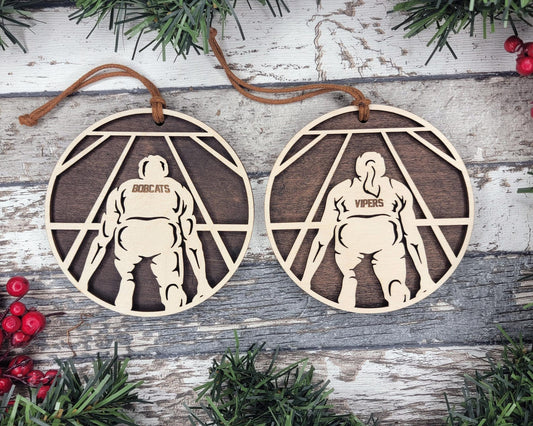 Personalized Wooden Track and Field Christmas Ornament
