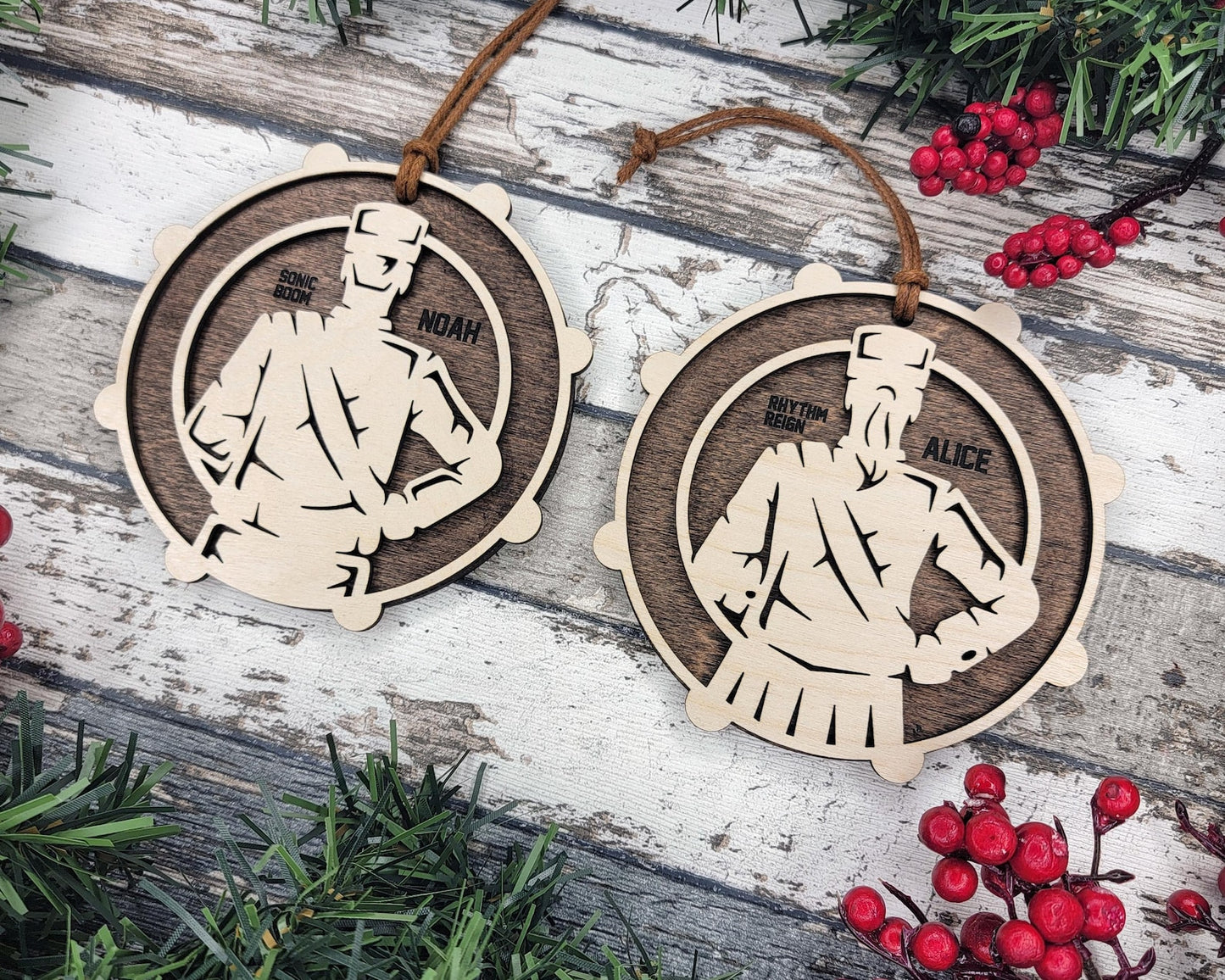 Personalized Wooden Marching Band Christmas Ornament