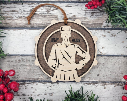 Personalized Wooden Marching Band Christmas Ornament