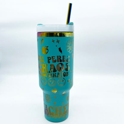 Retro Teacher and Teacher Assistant Appreciation 40oz tumbler