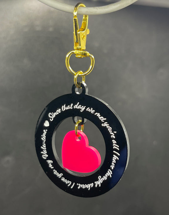 Custom Spotify Valentine Record Key Chain