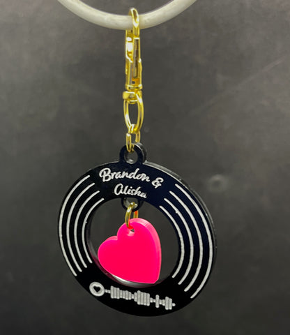 Custom Spotify Valentine Record Key Chain