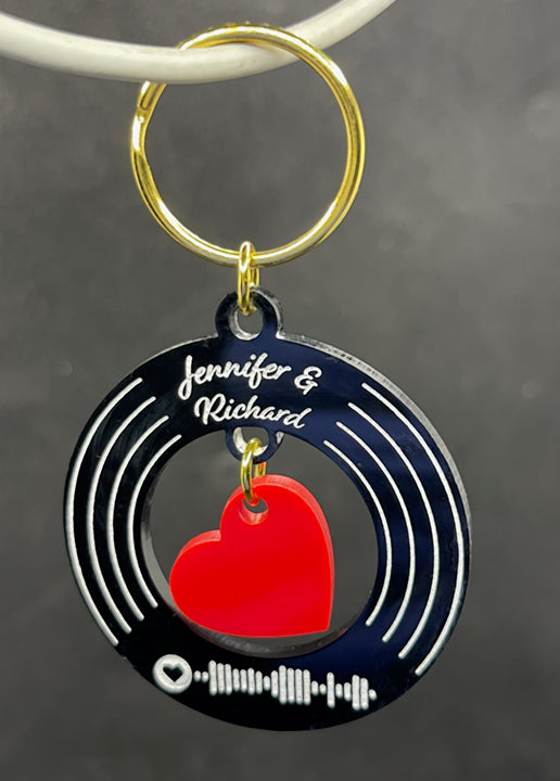 Custom Spotify Valentine Record Key Chain