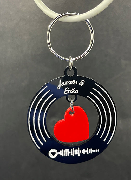 Custom Spotify Valentine Record Key Chain
