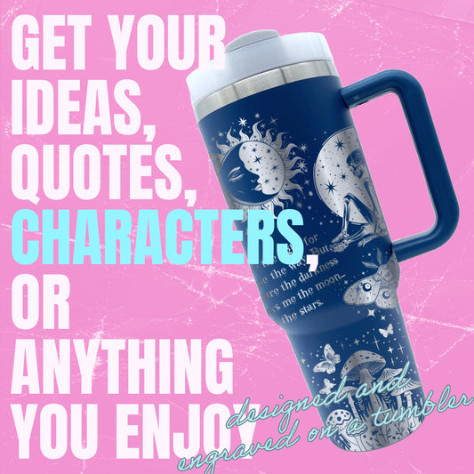 Custom Designed 40oz Tumbler Silver Stainless Steel