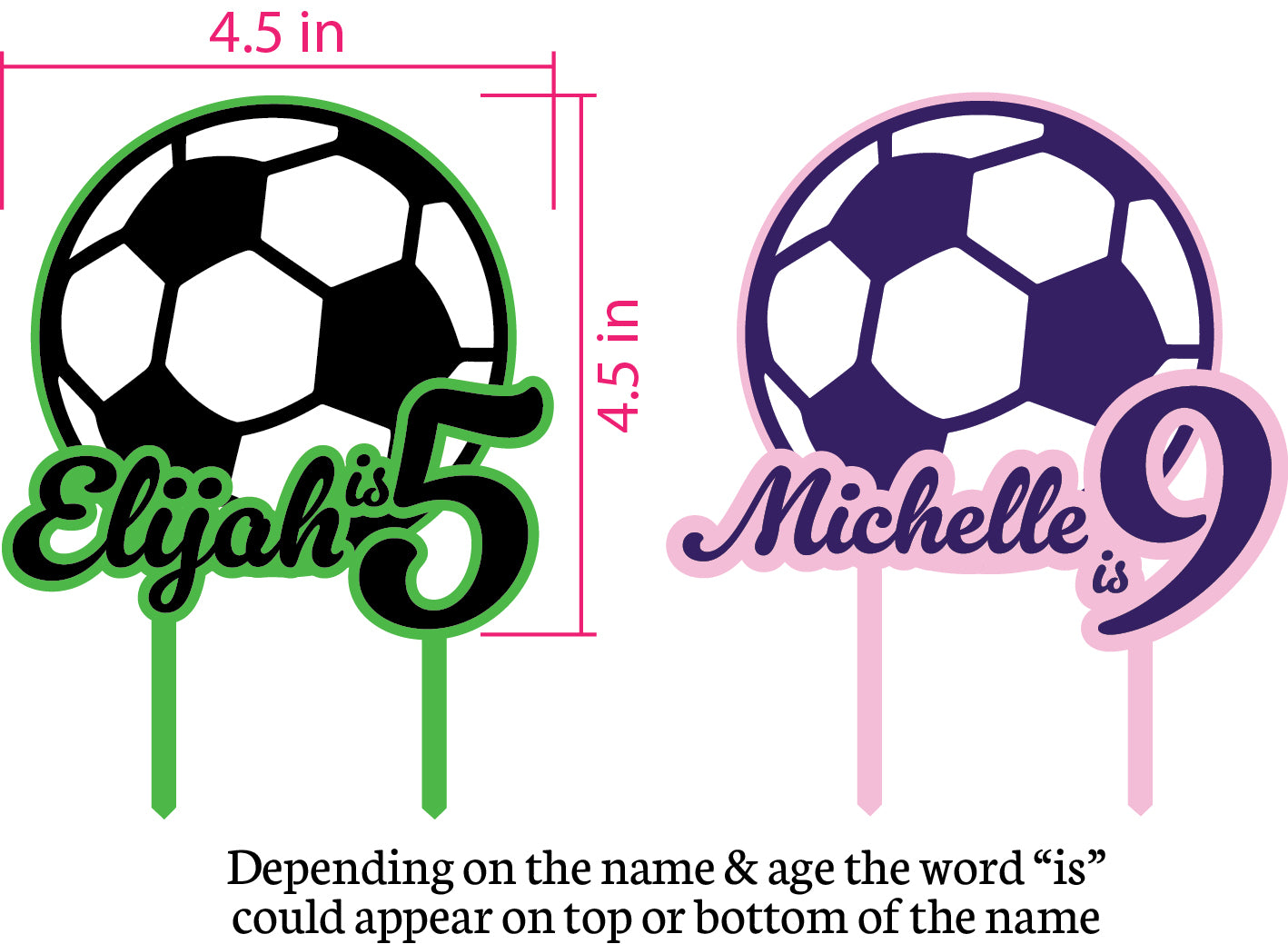 Soccer Ball Birthday Acrylic Cake Topper